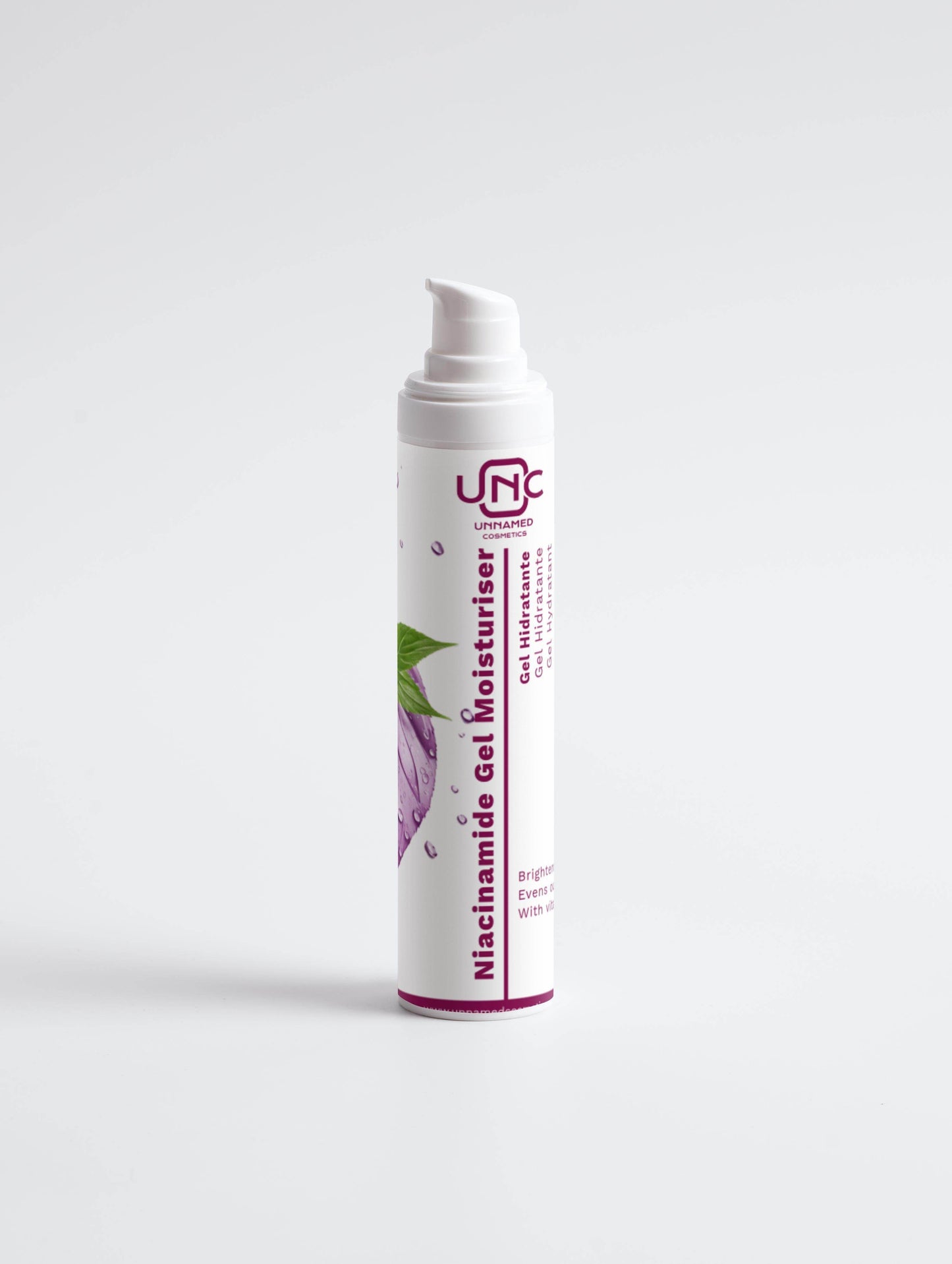 Niacinamide Gel Moisturiser - All skin types (Skin type),Allergen Label Free (Claims),Brightens,Dark spots (Concern),Dry (Skin type),Evens out skin tone,face-care,Gluten Free (Claims),Moisturiser (Type),Niacinamide (B3) (Active ingredients),Nut Free (Claims),Vegan (Claims),White (Packaging color),With vitamin B3 - Unnamed Cosmetics
