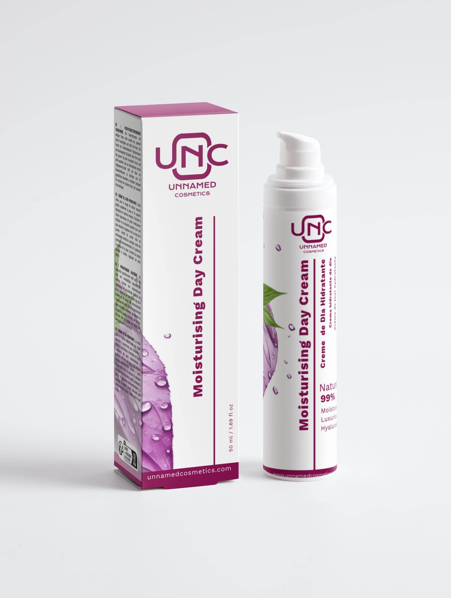 Moisturising Day Cream - All skin types (Skin type),Aloe Juice (Active ingredients),Betaine (Active ingredients),Dehydrated skin (Concern),face-care,Hyaluronic acid,Hyaluronic Acid (Active ingredients),Luxurious texture,Moisture boost,Moisturiser (Type),Normal (Skin type),White (Packaging color) - Unnamed Cosmetics