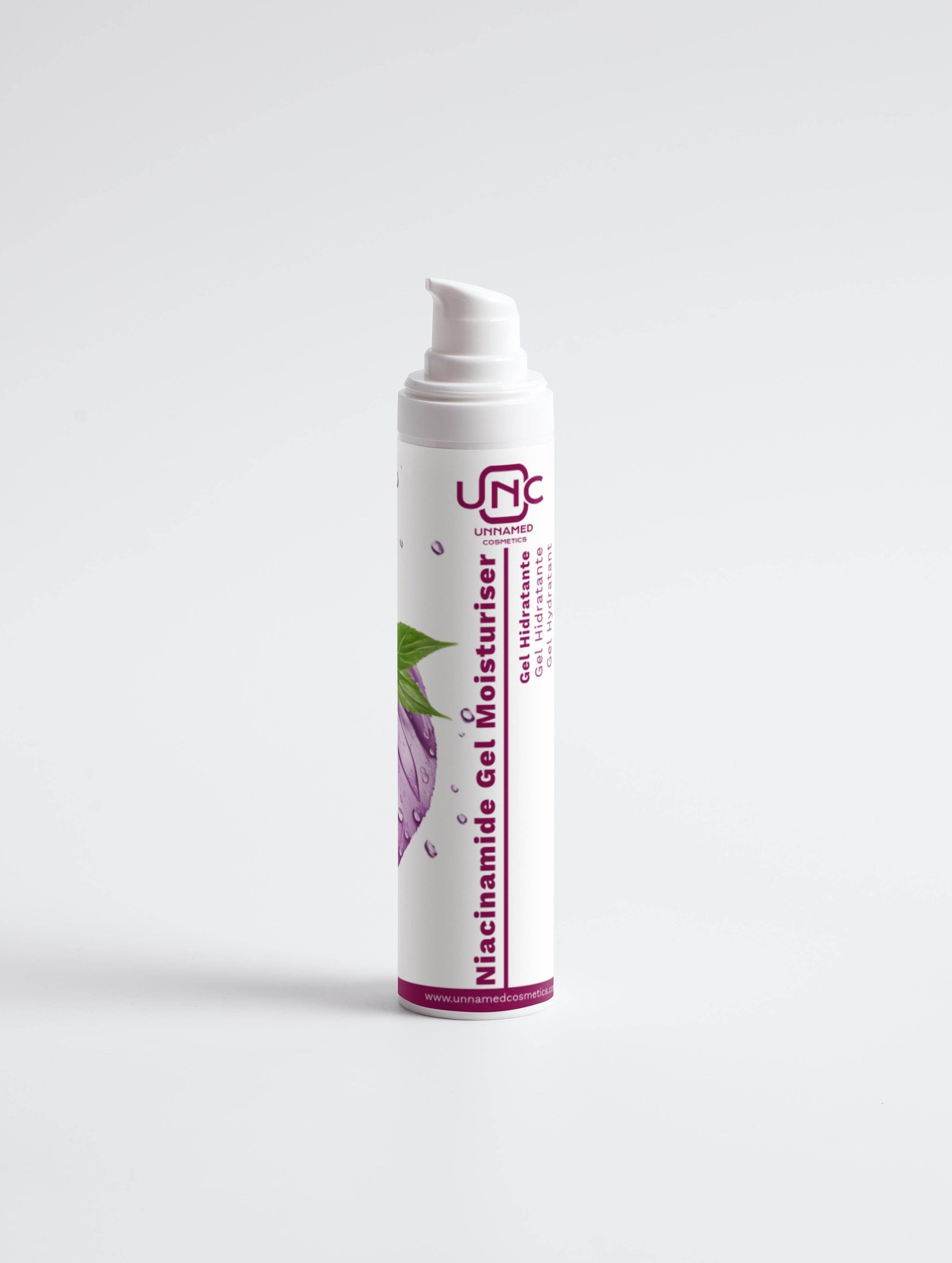 Niacinamide Gel Moisturiser - All skin types (Skin type),Allergen Label Free (Claims),Brightens,Dark spots (Concern),Dry (Skin type),Evens out skin tone,face-care,Gluten Free (Claims),Moisturiser (Type),Niacinamide (B3) (Active ingredients),Nut Free (Claims),Vegan (Claims),White (Packaging color),With vitamin B3 - Unnamed Cosmetics
