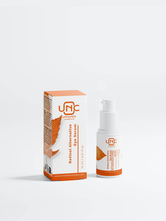 Retinol Alternative Eye Serum - All skin types (Skin type),Aloe Juice (Active ingredients),Anti-age (Concern),Eye cream (Type),face-care,Gentle retinol alternative,Hyaluronic Acid (Active ingredients),Reduces the appearance of fine lines,Retinol Alternative (Active ingredients),Sodium PCA (Active ingredients),Under-eye fatigue (Concern),Vitamin C (Active ingredients),Vitamin E (Active ingredients),White (Packaging color) - Unnamed Cosmetics