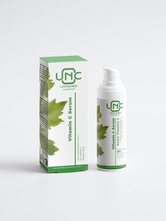 Vitamin C Serum - 2% Vitamin C,All skin types (Skin type),Anti-age (Concern),Anti-pigmentation spots,Dark spots (Concern),Dehydrated skin (Concern),Dermatologically tested (Claims),Dry (Skin type),face-care,Gluten Free (Claims),Healthy Glow,Hyaluronic Acid (Active ingredients),Mature (Skin type),Natural Certified (Claims),Normal (Skin type),Serum (Type),Sodium PCA (Active ingredients),Vegan (Claims),Vitamin C (Active ingredients),Vitamin E (Active ingredients),White (Packaging color) - Unnamed Cosmetics