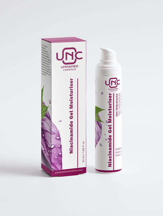 Niacinamide Gel Moisturiser - All skin types (Skin type),Allergen Label Free (Claims),Brightens,Dark spots (Concern),Dry (Skin type),Evens out skin tone,face-care,Gluten Free (Claims),Moisturiser (Type),Niacinamide (B3) (Active ingredients),Nut Free (Claims),Vegan (Claims),White (Packaging color),With vitamin B3 - Unnamed Cosmetics